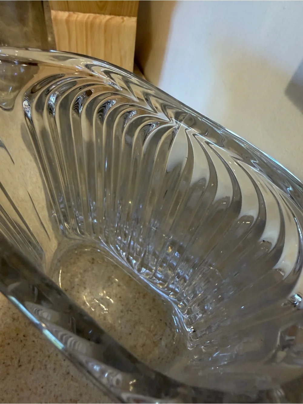 Villeroy & Boch Ribbed Crystal Quadra Art Deco Pitcher 32oz Rare